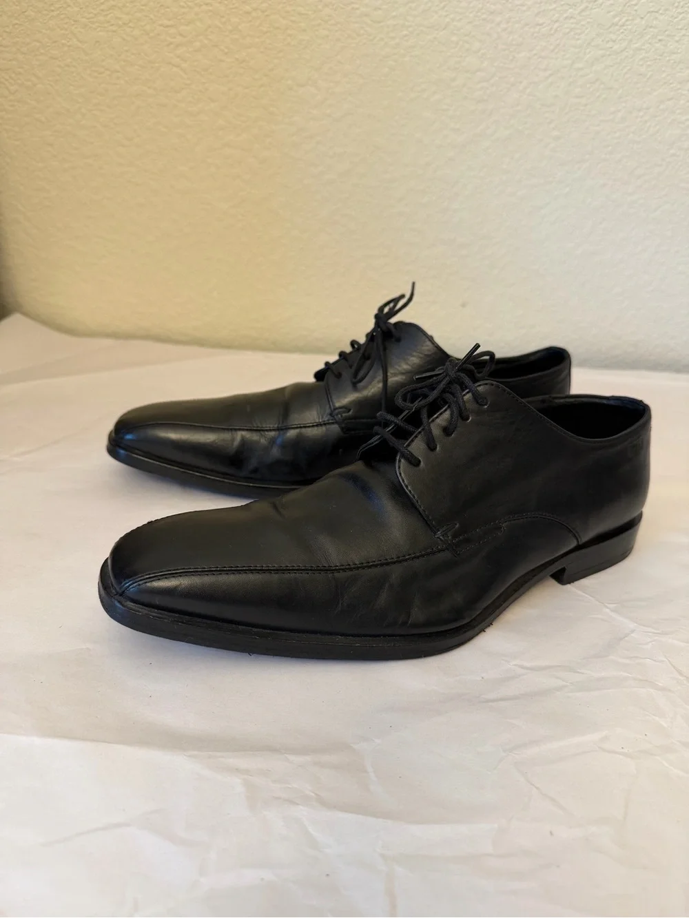Boss Hugo Boss Men's Black Leather Lace-Up Dress Shoes Sz 8